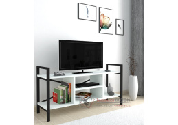 TRIER, televizní stolek, černá / bílá