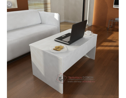 ALBURY, konferenční stolek rozkládací 90x52cm, bílá