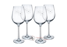 SNOWFLAKE VINO, sklenice na víno 450ml - sada 4ks, sklo s krystaly