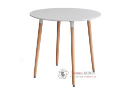 ELCAN NEW, jídelní stůl pr. 80cm, buk / bílá