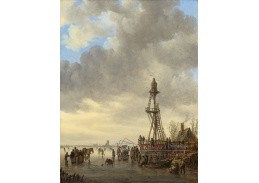 A-2659 Jan van Goyen - Scéna na ledě poblíž dřevěné vyhlídkové věže