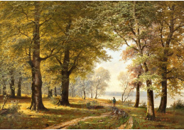 A-7456 Jacobus Johannes van Poorten - Podzimní lesní cesta s postavou