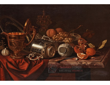 DDSO-1002 Pieter van Roestraten - Zátiší s ovocem, nožem a poháry
