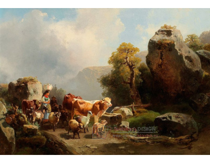 DDSO-1792 Neznámý autor - Stádo zvířat s pastýřkou