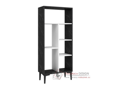 LOUDEN, policový regál, antracit / bílá