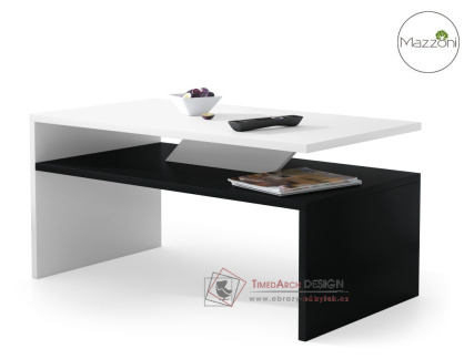 PRIMA, konferenční stolek 90x50cm, bílá / černá