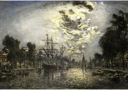 KO IV-153 Johan Barthold Jongkind - Rotterdam za měsíčního svitu
