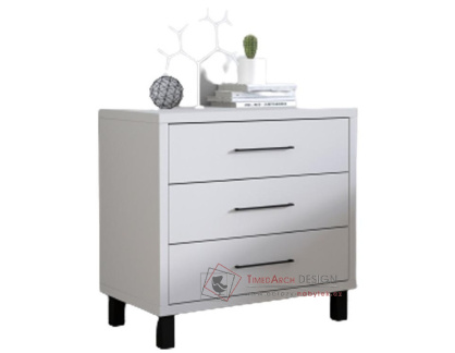 ROMANIA, komoda se 3-mi zásuvkami, černá / světle šedá