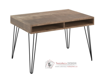 LEIRIA, konferenční stolek 90x60cm, černá / dub colonial grande