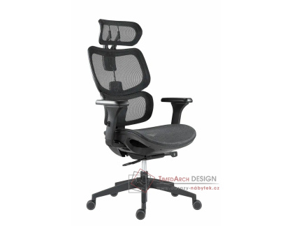 ETONNANT, kancelářská židle, látka + síťovina černá