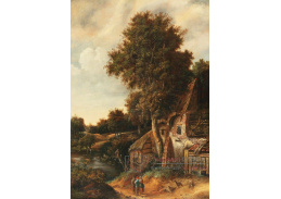 DDSO-2585 Cornelis Decker - Krajina se stromy a statkem u řeky