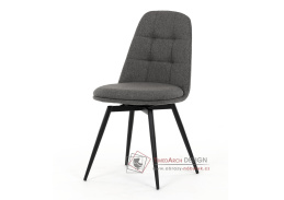 DCL-V2040 GREY2, jídelní otočná židle, černý lak / látka šedá