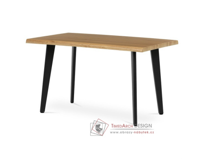 HT-F4413 OAK, jídelní stůl 130x80cm, černý lak / dub divoký