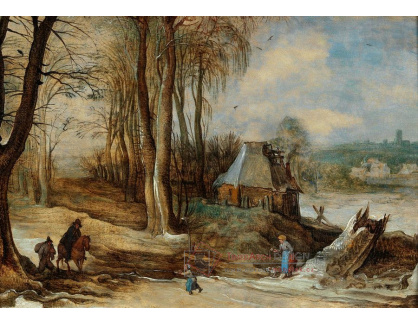 DDSO-1679 Jan Brueghel a Joos de Momper - Zimní krajina s jezdcem při návratu domů