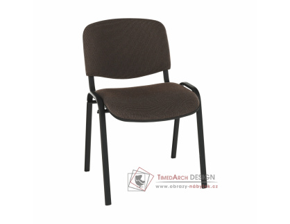 ISO NEW C246, konferenční židle, černá / látka hnědá
