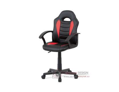 KA-V107 RED, kancelářská židle, ekokůže černá + červená