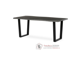 HT-F4218 GREY, jídelní stůl 180x90cm, černý lak / dub šedý