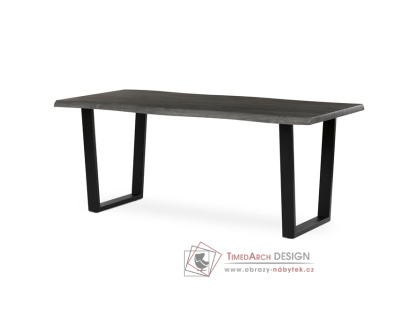 HT-F4218 GREY, jídelní stůl 180x90cm, černý lak / dub šedý