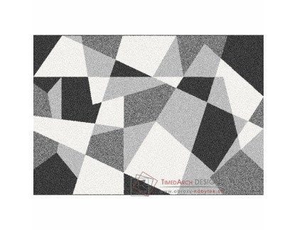SANAR, koberec 57x90cm, černá / šedá / bílá