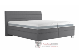 VERNON, čalouněná postel 180x200cm, látka tmavě šedá / matrace ASTERIA