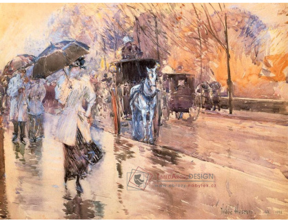 VU26 Childe Hassam - Deštivý den na Páté avenue