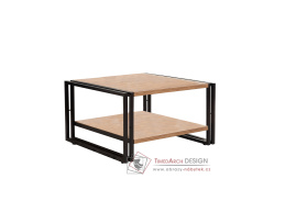 ODERZO, konferenční stolek 70x70cm, černá / borovice
