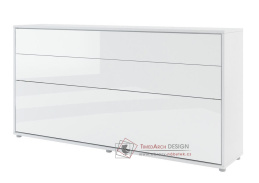 REBECCA BC-06, výklopná postel široká 90x200cm, bílá / bílý lesk
