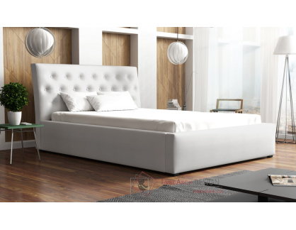 ANTONIO, čalouněná postel 180x200cm, ekokůže bílá