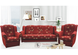 AGÁTA, sedací souprava 3f+1+1, látka Opus 151 bordo / vzor