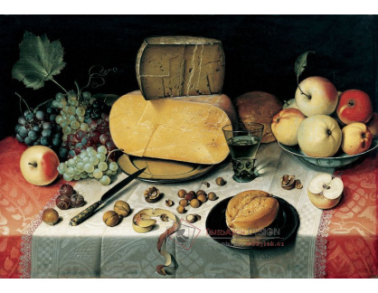 VZ035 Floris van Dyck - Zátiší s ovocem, ořechy a sýrem