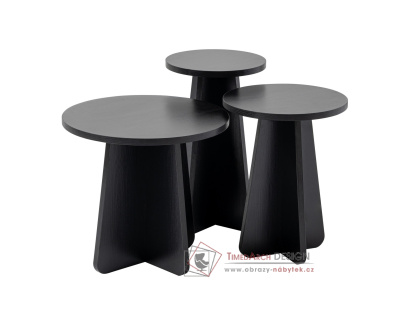 LUME, konferenční stolek - sada 3ks, černá
