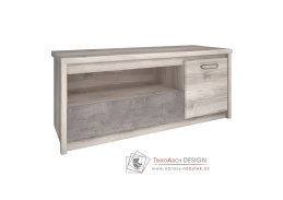 JESI NEW, televizní stolek 1-dveřový se zásuvkou, kaštan nairobi / onyx