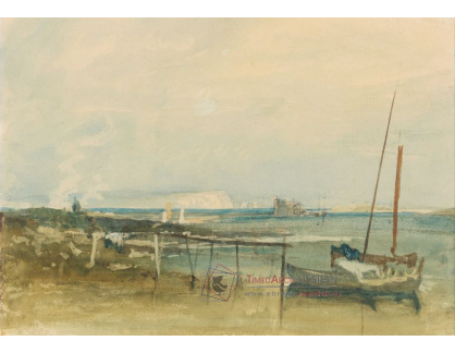 D-6251 Joseph Mallord William Turner - Pobřeží scéna s bílými útesy a loděmi u břehu
