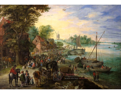 BRG-88 Jan Brueghel - Rybí trh na břehu řeky