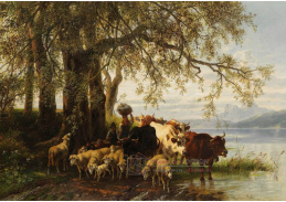 DDSO-1646 Christian Friedrich Mali - Pastýř s dobytkem a stádem ovcí