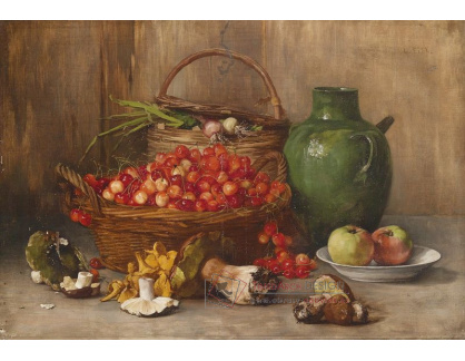 SO XIII-380 Ludwig Eibl - Zátiší s třešněmi a houbami