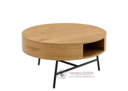 TARMON, konferenční stolek pr. 80cm, černá / dub