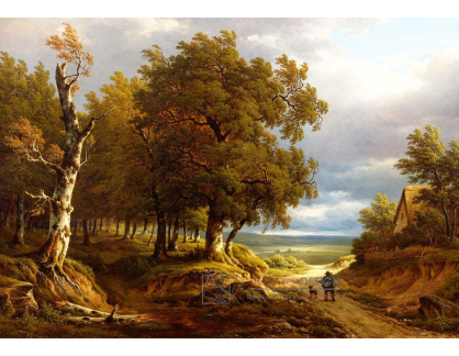 A-564 Abraham Johannes Ruytenschildt - Zalesněná krajina s postavou v blížící se bouřce