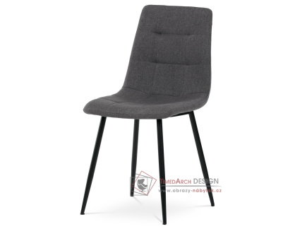 DCL-974 GREY2, jídelní židle, černá / látka šedá