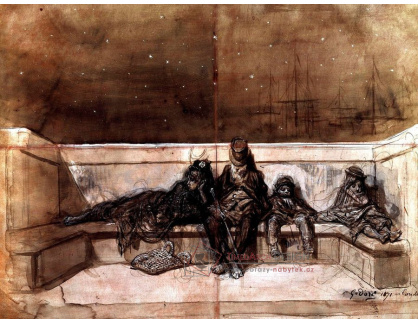 SO IV-264 Gustave Doré - Pár a dvě děti spící na London Bridge
