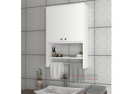 HRDI, závěsná koupelnová skříňka 2-dveřová,  bílá