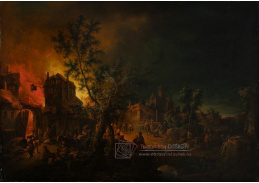 A-7502 Johann Georg Trautmann - Požár v noci