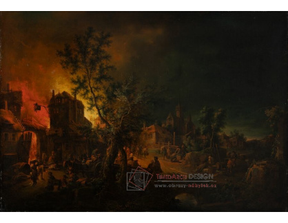 A-7502 Johann Georg Trautmann - Požár v noci