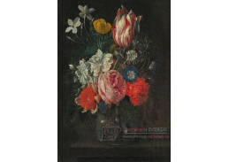 A-8860 Nicolaes Van Verendael - Zátiší z květin, s růžemi, sasankami a tulipánem ve váze