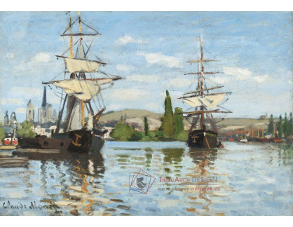 D-7075 Claude Monet - Lodě plující po Seině v Rouen