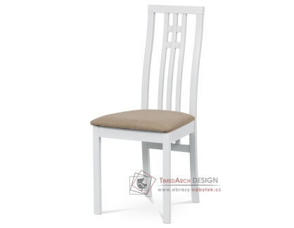 BC-2482 WT, jídelní židle, bílá / látka béžová