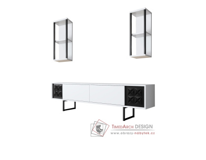 BLACK LINE, obývací stěna, černá / bílá