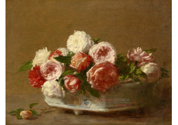 A-7160 Victoria Dubourg - Růže v porcelánovém květináči