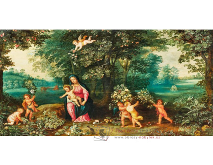 D-9866 Jan Brueghel - Madona a dítě s anděly v krajině