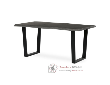 HT-F4216 GREY, jídelní stůl 160x90cm, černý lak / dub šedý